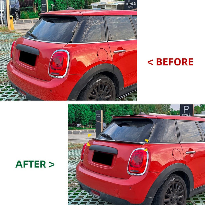 Car Craft Compatible With Mini Cooper F55 F56 2014-2022 Rear Trunk Wing Boot Lip Roof Mid Spoiler Zst-1342 Gb Gloss Black