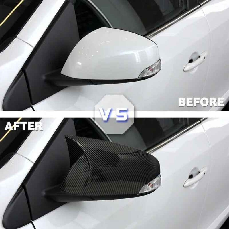 Car Craft Compatible With Renault Fluance 2010-2016 Rear View Case Wing Cap Shell Housing Mirror Covers 3m Tape Pasting Style Carbon Fiber Look