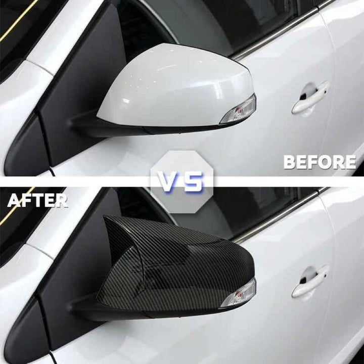 Car Craft Compatible With Renault Fluance 2010-2016 Rear View Case Wing Cap Shell Housing Mirror Covers 3m Tape Pasting Style Carbon Fiber Look