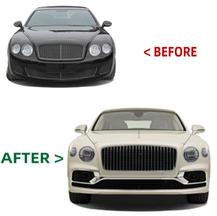 Car Craft Compatible With Bentley Flying Spur 2005-2019 Upgrade Facelift Conver To 2020 Flying Spur Gt Bodykit Bumper Headlight Taillight Fender Hood Trunk Front Lip Grill - CAR CRAFT INDIA