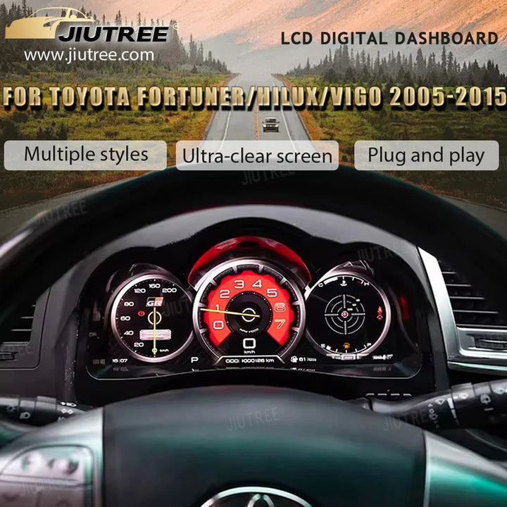 Car Craft Compatible With Toyota Hilux Fortuner 2005-2015 Lcd Digital Cluster Dashboard Panel Speedometer Screen Virtual Instrument Cluster Android Meter Player