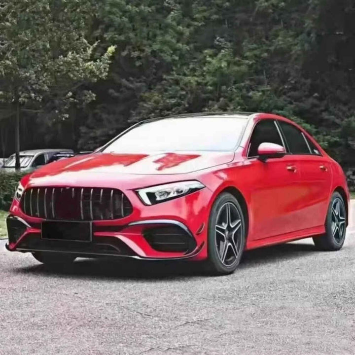 Car Craft Compatible With Mercedes Benz A Class W177 2018-2023 Upgrade Convert Upgrade to Amg45 Front Bumper Bodykit Skirst Lips Splitter A45 Style Zst W177-003 GC