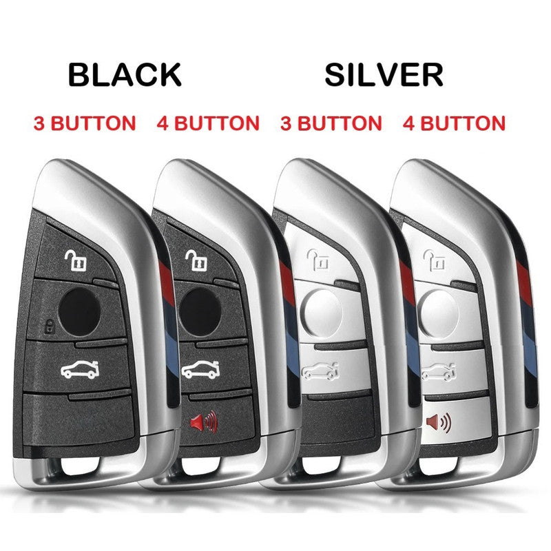 Car Craft Compatible With Bmw 1 2 3 4 5 6 7 X1 X3 X4 X5 X6 X7 Z4 Series Upgrade Key Cover Case To New Style Car Key Cover Shell With Blade 4 Button Black Bm-ks-44