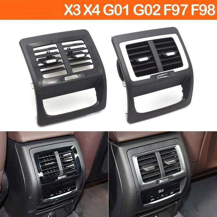 Car Craft Compatible With Bmw Ix3 G08 2019-2024 X3 G01 2018-2021 X3m F97 2017-2021 X4 G02 2017-2021 X4m F98 2017-2021 Car Rear Ac Vent Grille Panel Air Conditioning 64227910859-c Black Silver Model B