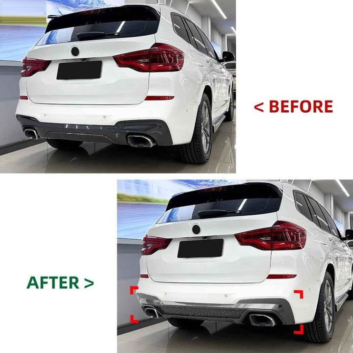 Car Craft Compatible With Bmw X3 G01 Pre-facelift X3m Sport 2018-2021 Rear Bumper After Lip Diffuser Trim Skirt Zst-1459 Gb Glossy Black