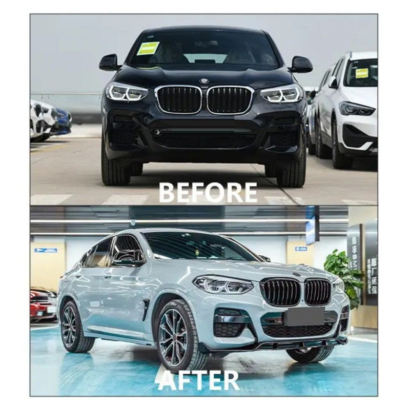 Car Craft Compatible With Bmw X4 G02 2018-2021 Upgrade Convert To Black Samurai Aero M Tech Mt Bodykit Body Kit Side Skirt Splitter Front Lip Diffuser Exhaust Pipe Tip 25i Gc G02 006