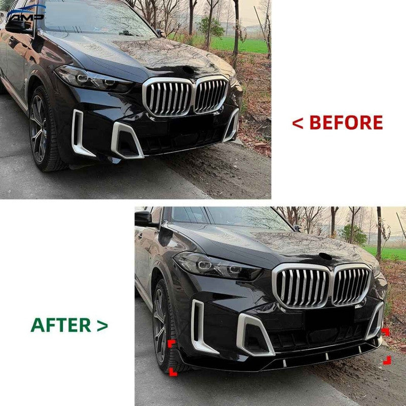 Car Craft Compatible With Bmw X5 F95 X6 F96 G05 G06 Lci M Sport 2024+ Bumper Front Lip Splitter Skirt Trim 1 Piece Zst-1500 Gb Glossy Black