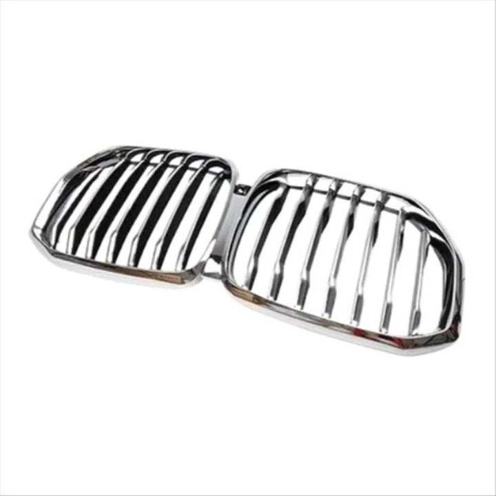 Car Craft Compatible With Bmw X5 G05 2019-2022 M Sport Mt M Tech Front Bumper Show Grill Single Silver Chrome Gc G05 G18 001