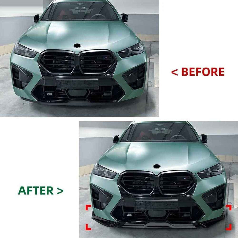 Car Craft Compatible With Bmw X5 X5m F95 X6 F96 G05 G06 Lci M Sport 2024+ Bumper Front Lip Splitter Skirt Trim Zst-1373 Gb Glossy Black
