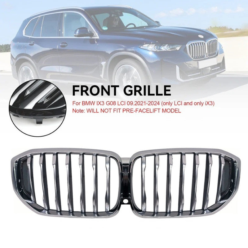 Car Craft Compatible With Bmw X5 G05 Lci 2023-2026 M Sport Mt M Tech Front Bumper Show Grill Single Silver Chrome Gc G05 G18 003