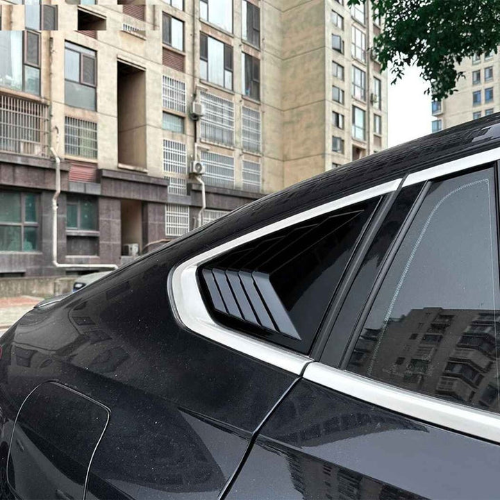 Car Craft Compatible With Bmw X6 G06 2019-2024 Car Rear Window Louvers Sticker Triangle Window Shade Shutter Side Vent Spoiler Zst-1210 Gb Glossy Black