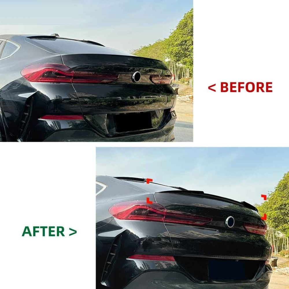 Car Craft Compatible With Bmw X6 G06 2019+ Trunk Wing Lip Boot Rear Spoiler M4 Style Glossy Black AR-BMW-075 ZST-1051 CC-2414