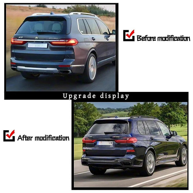 Car Craft Compatible With Bmw X7 G07 2019-2022 Rear Bumper Upgrade Convert To M Sport M Performance M Tech Mt Rear After Lip Diffuser Skirt Splitter Exhaust Tip Pipe Gc G07 003