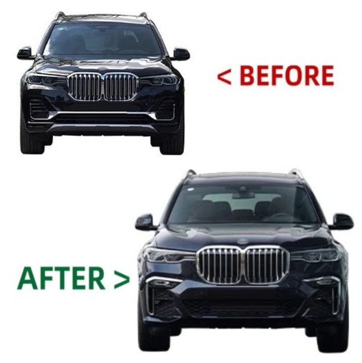 Car Craft Compatible With Bmw X7 G07 2019-2022 Front Rear Bumper Upgrade Convert To M Sport M Performance M Tech Mt Bodykit Body Kit Bumper Side Skirt Rear After Lip Diffuser Exhasut Pipe Tips Gc G07 005