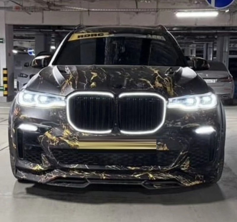 Car Craft Compatible With Bmw X7 G07 2019-2022 Front Bumper Luminous Illuminated Led Glow Show Grill Dual Bar Line Glossy Black - CAR CRAFT INDIA