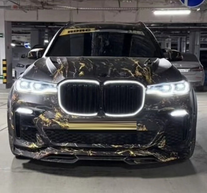 Car Craft Compatible With Bmw X7 G07 2019-2022 Front Bumper Luminous Illuminated Led Glow Show Grill Dual Bar Line Glossy Black - CAR CRAFT INDIA