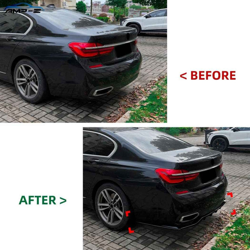 Car Craft Compatible With Bmw 7 Series G11 G12 Pre-facelift M Sport 2015-2018 Rear Bumper After Lip Diffuser Trim Skirt Zst-1549 Cf Carbon Fiber Look