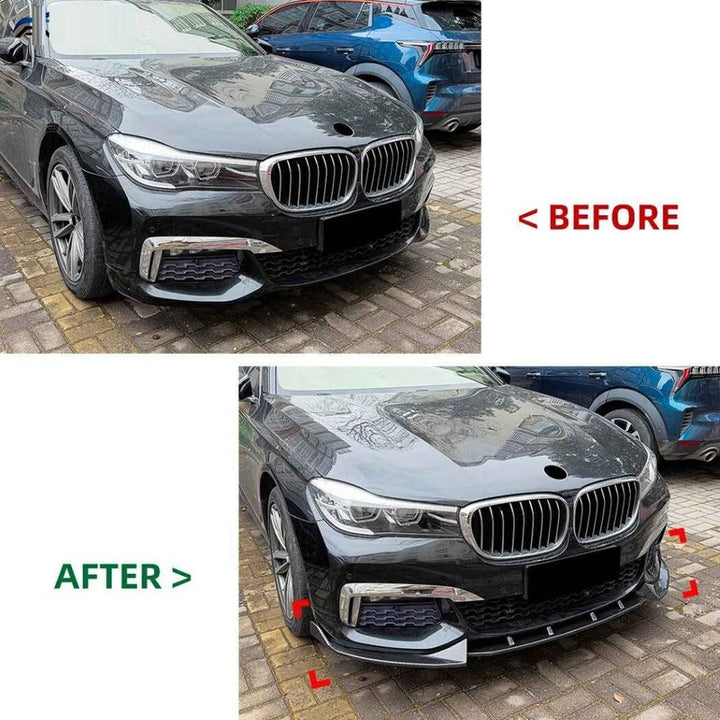 Car Craft Compatible With Bmw 7 Series G11 G12 Pre-facelift 2016-2018 M Sport Bumper Front Lip Splitter Skirt Trim Zst-1537 Cf Carbon Fiber Look