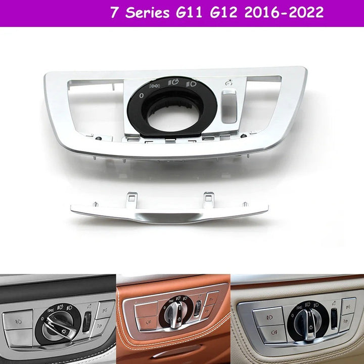 Car Craft Compatible With Bmw 7 Series G11 G12 2016-2022 Car Headlamp Headlight Rotary Switch Knob Cover Fog Lamp Light Parking Night Vision Button Cover Switch Cover