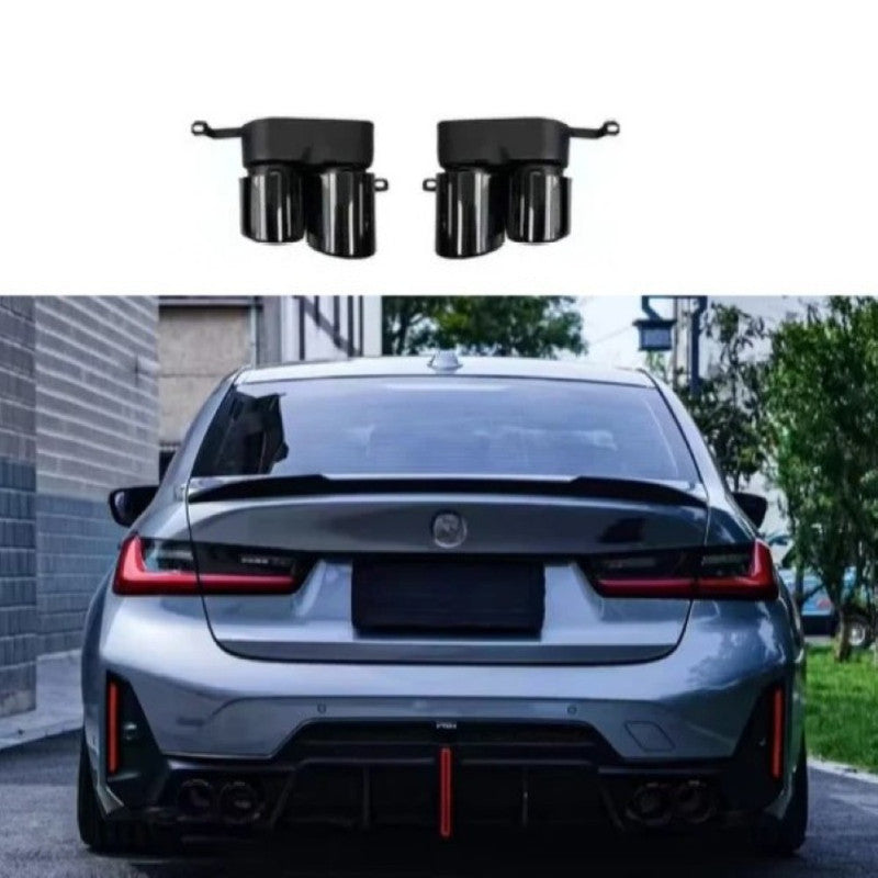 Car Craft Compatible With Bmw 3 Series G20 G28 2019-2026 M340 M330 M Sport Bumper Rear Exhaust Tip Pipe V Ten Vten Style - CAR CRAFT INDIA