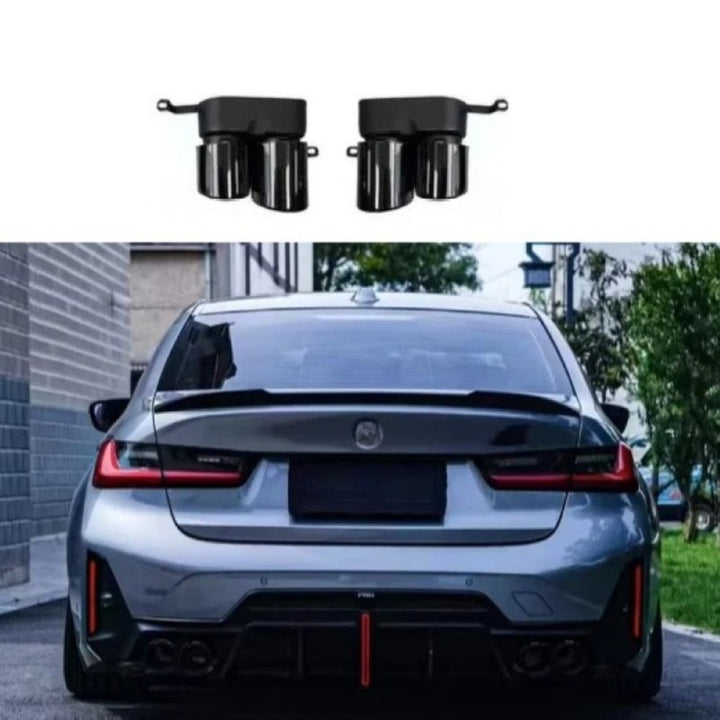 Car Craft Compatible With Bmw 3 Series G20 G28 2019-2026 M340 M330 M Sport Bumper Rear Exhaust Tip Pipe V Ten Vten Style - CAR CRAFT INDIA
