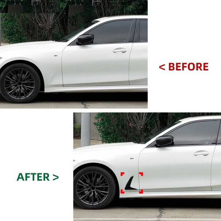 Car Craft Compatible With Bmw 3 Series G20 G28 2019-2025 Side Fender Vent Cover Trim Skirt Flag Zst-1480 Cf Carbon Fiber Look