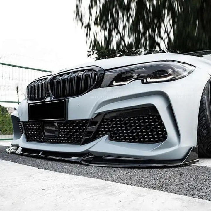 Car Craft Compatible With Bmw 3 Series G20 G28 2019-2022 M Sport M Performance M3cs Front Bumper Lip Splitter Skirt Trim Glossy Black Gc G20/28-021/022