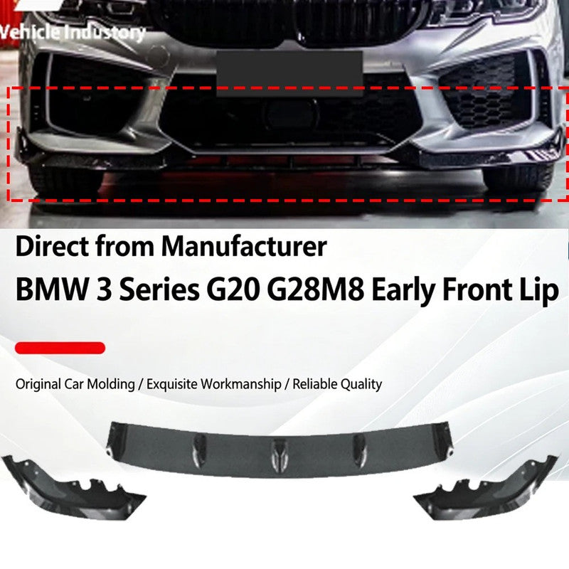 Car Craft Compatible With Bmw 3 Series G20 G28 2019-2022 M Sport M Performance M8 Front Bumper Lip Splitter Skirt Trim Glossy Black Gc G20/28-024