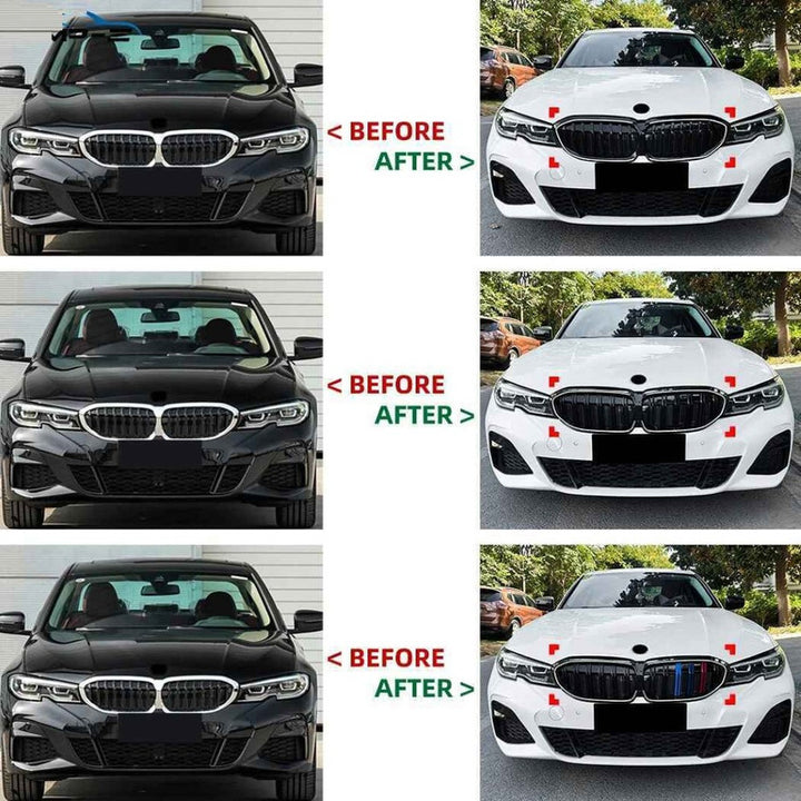 Car Craft Compatible With Bmw 3 Series G20 G21 Pre-facelift 2019-2022 Front Bumper Show Gril Dual Line With Led Light