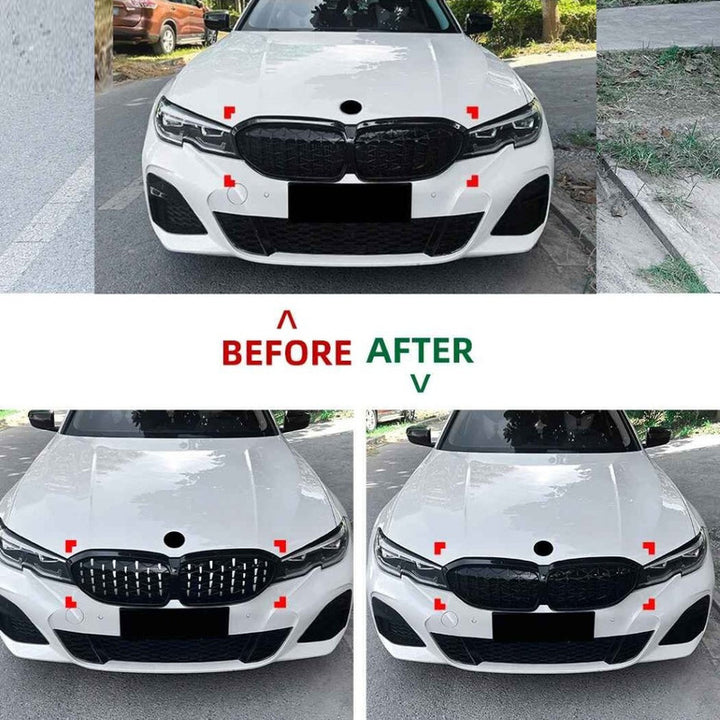 Car Craft Compatible With Bmw 3 Series G20 G21 Pre-facelift 2019-2022 Front Bumper Show Gril Diamond Silver Black