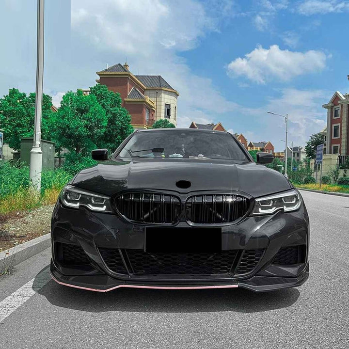 Car Craft Compatible With Bmw 3 Series G20 G21 Pre-facelift 2019-2022 Front Bumper Show Gril Glossy Black Dual Line