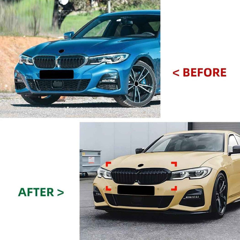 Car Craft Compatible With Bmw 3 Series G20 G21 Pre-facelift 2019-2022 Front Bumper Show Gril Glossy Black Single Line