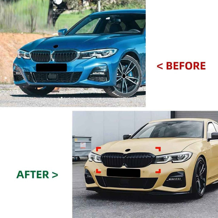 Car Craft Compatible With Bmw 3 Series G20 G21 Pre-facelift 2019-2022 Front Bumper Show Gril Glossy Black Single Line