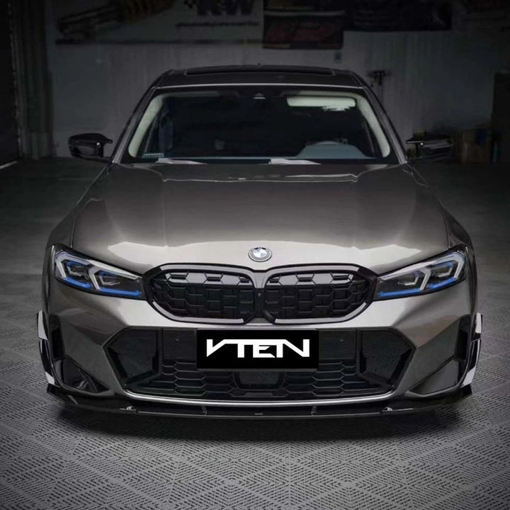 Car Craft Compatible With Bmw 3 Series G20 G28 Lci 2023-2026 M Sport M340i Front Bumper Lip Splitter Skirts Trim V Ten Vten Style - CAR CRAFT INDIA