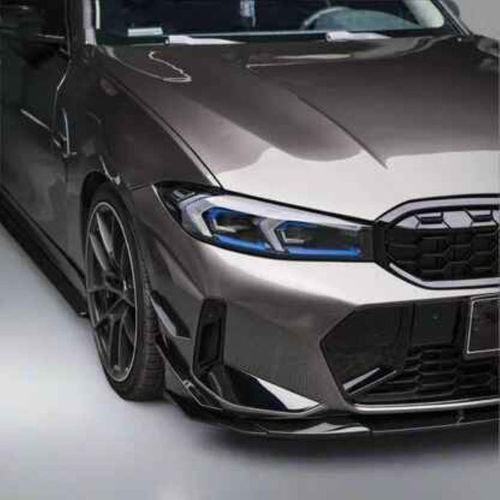 Car Craft Compatible With Bmw 3 Series G20 G28 Lci 2023-2026 M Sport M340i Front Bumper Lip Splitter Skirts Trim Canards Air Knife V Ten Vten Style - CAR CRAFT INDIA