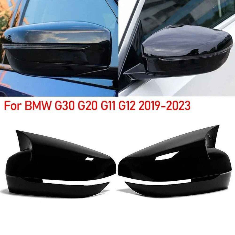Car Craft Compatible With Bmw 3 4 5 7 8 Series G20 G28 G22 G11 G12 G30 G38 2018-2025 Side Rear View Case Wing Cap Shell Housing Mirror Covers 3m Tape Pasting Style Glossy Black CC-11552