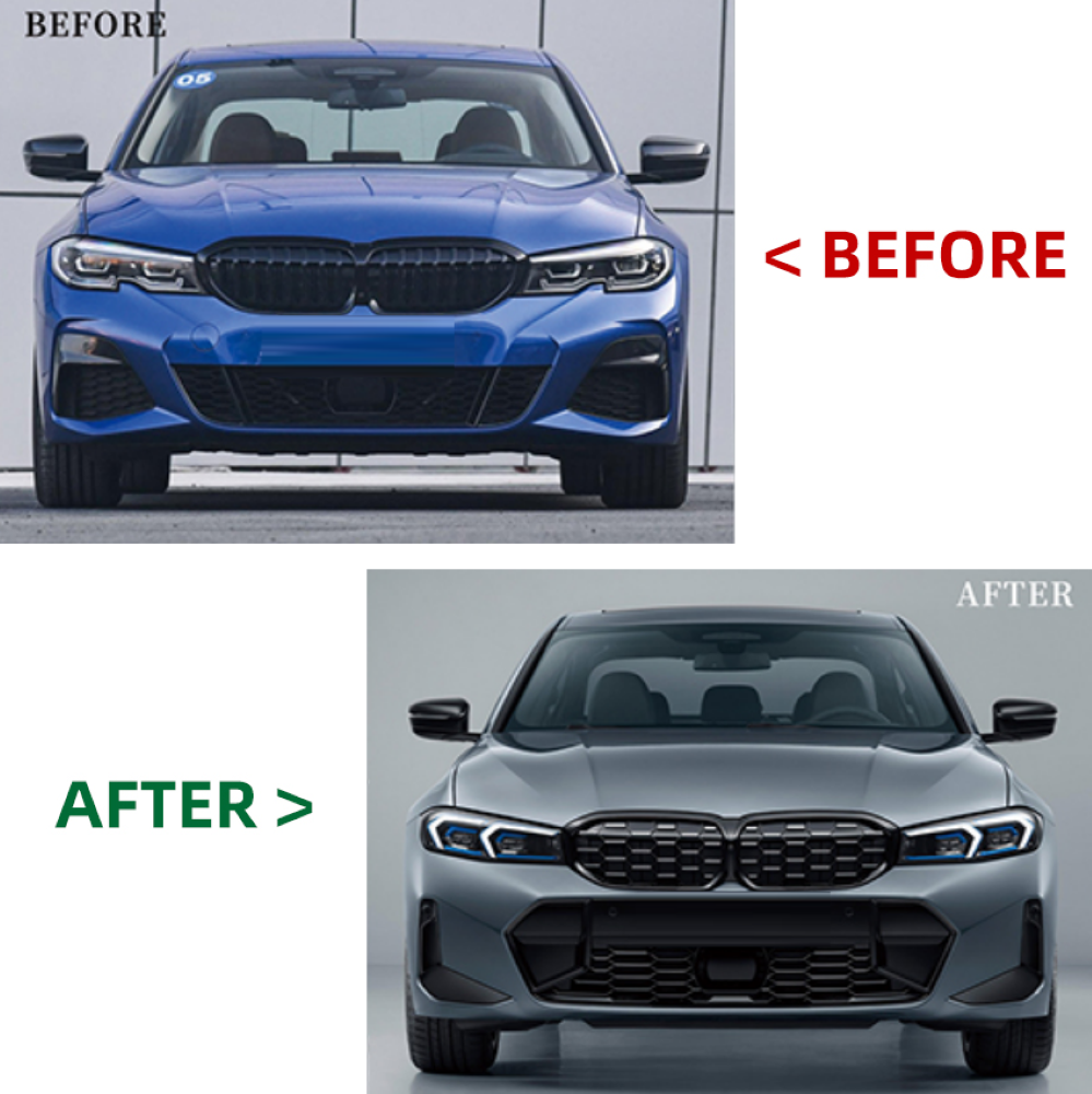 Car Craft Compatible With Bmw 3 Series G20 2018-2022 To G20 Lci 2023+ Mt M Tech Upgrade Facelift Conversion Bodykit Bumper Hood Trunk Headlight Taillight CC-6342
