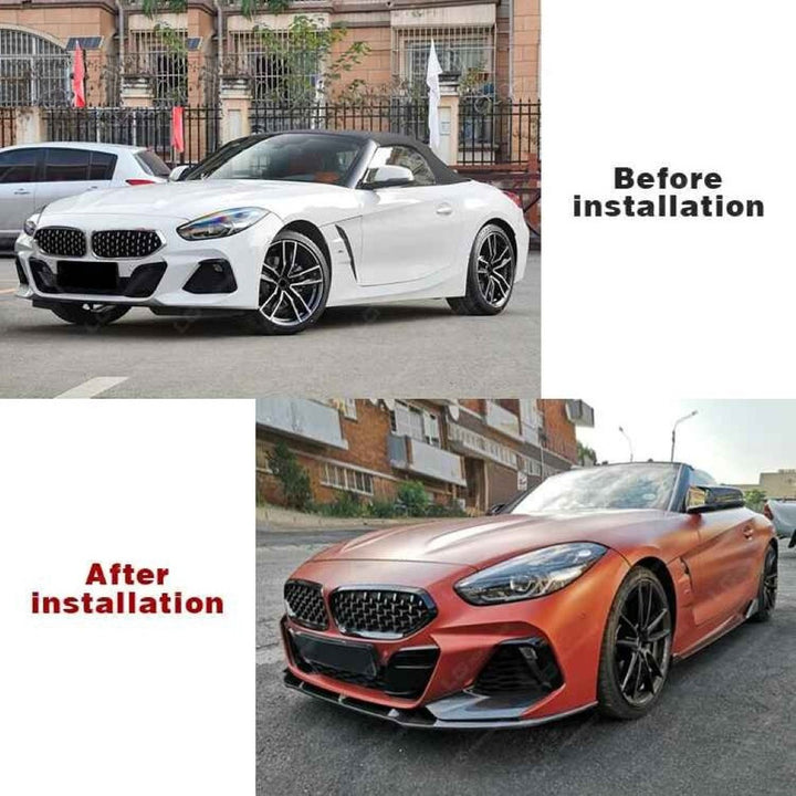 Car Craft Compatible With Bmw Z4 G29 2019-2025 Front Bumper Lip Splitter Skirts Trim Canard Real Carbon Fiber - CAR CRAFT INDIA