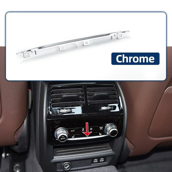 Car Craft Compatible With Bmw 5 Series G38 2018-2023 6 Series Gt G32 2017-2024 7 Series G11 G12 2016-2022 Dashboard Center Console Air Ac Vent Trim Strip Chrome 61316999435-1 Rear CC-9053