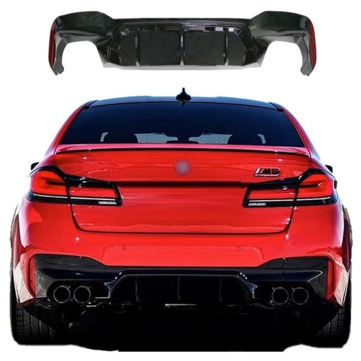 Car Craft Compatible With Bmw 5 Series Lci G30 G38 F90 2021-2023 M Sport M5 Rear Bumper Lip Diffuser Skirt 3 Line G30/38-031/032 Cf Carbon Fiber Look