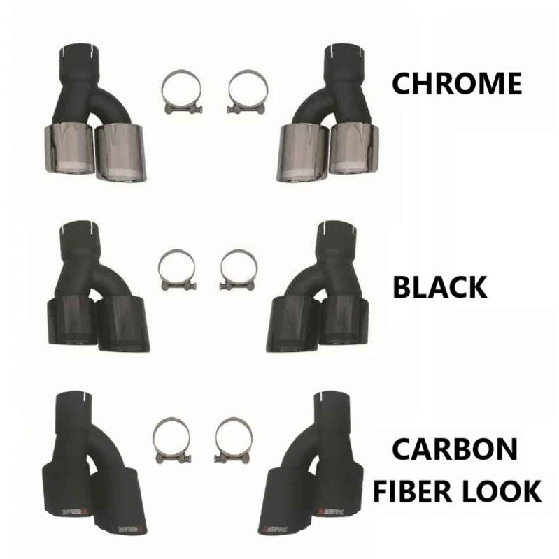 Car Craft Compatible With Bmw 5 Series G30 G38 F90 2019-2024 Exhaust Tips Tail Pipe Muffler With Clamp Akrapovic Carbon Fiber Look