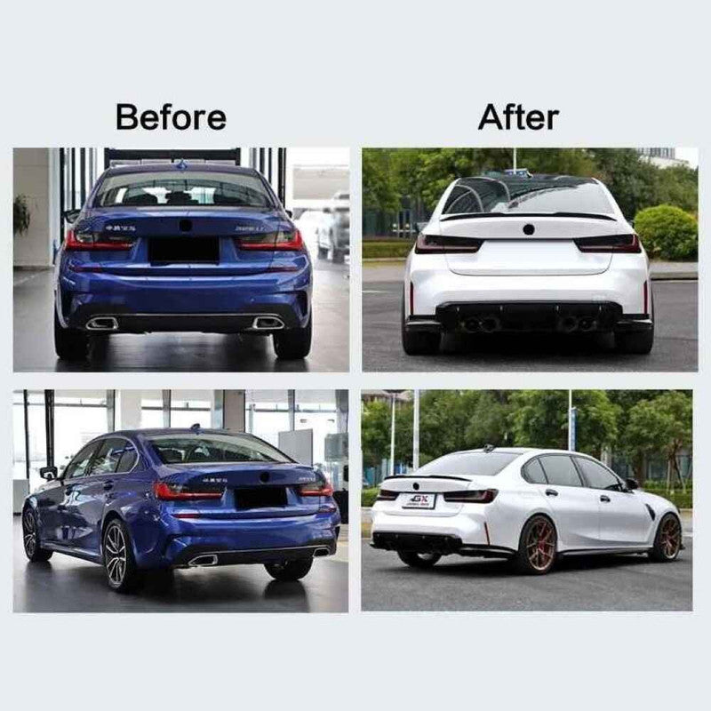 Car Craft Compatible With Bmw 3 Series G20 2019-2023 Exhaust Tips Tail Pipe Midpipe Muffler With Clamp Black