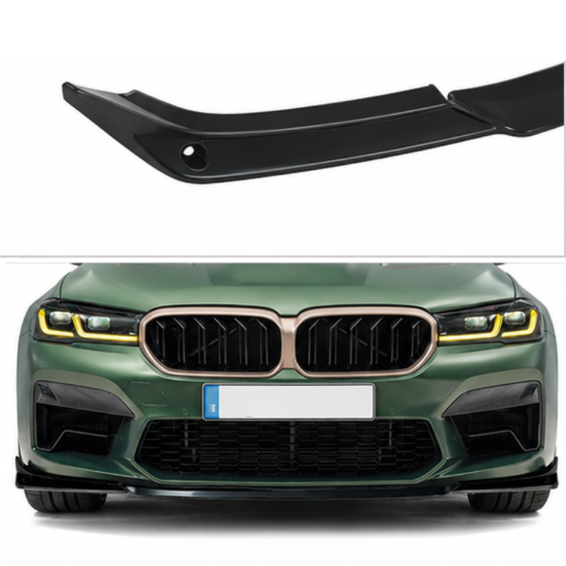 Car Craft Compatible With Bmw 5 Series G30 Lci 2021-2025 M5 Cs Front Bumper Lip Splitter Skirt Knife Bf-bm5s-089 Glossy Black
