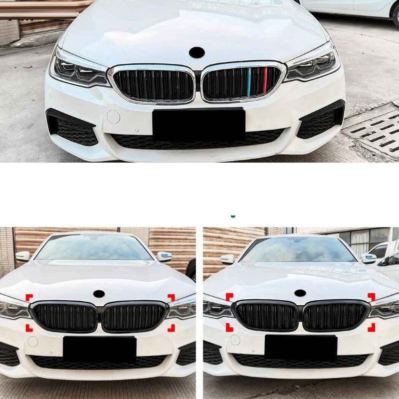 Car Craft Compatible With Bmw 5 Series G30 2017-2020 Front Bumper Show Mesh Grill Single Line Bar Zst-1463 Single Glossy Black - CAR CRAFT INDIA