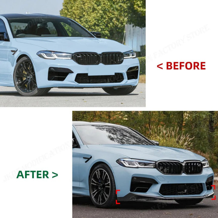 Car Craft Compatible With Bmw 5 Series G30 Lci 2021-2024 F90 M Sport M5 Bumper Front Lip Splitter Skirt Trim Zst-806 Abc Gb Glossy Black