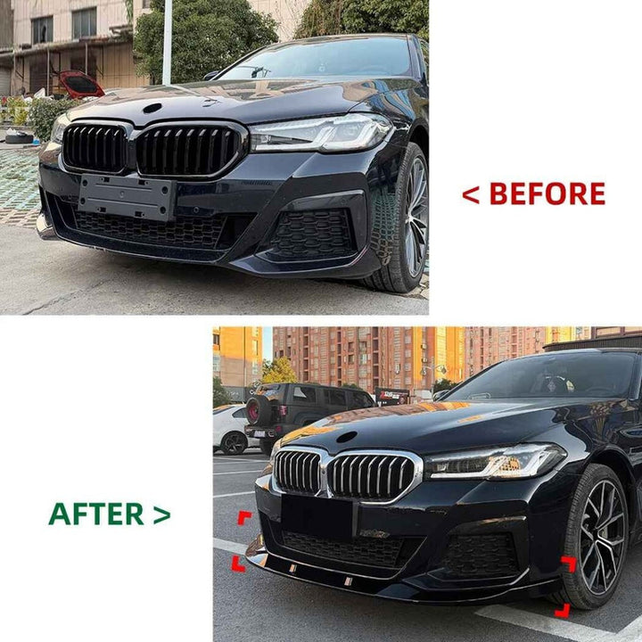Car Craft Compatible With Bmw 5 Series G30 Lci 2021-2024 M Sport M Tech M Performance Bumper Front Lip Splitter Skirt Trim Zst-1514 Gb Glossy Black