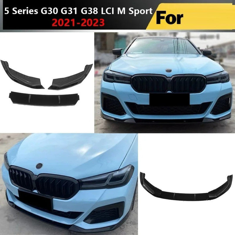 Car Craft Compatible With Bmw 5 Series G30 G38 F90 2021-2023 Mt M Tech M Performance M Sport Bumper Front Lip Splitter Skirt G30/38-009/010 Gloss Black