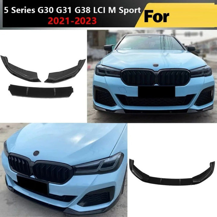 Car Craft Compatible With Bmw 5 Series G30 G38 F90 2021-2023 Mt M Tech M Performance M Sport Bumper Front Lip Splitter Skirt G30/38-009/010 Gloss Black