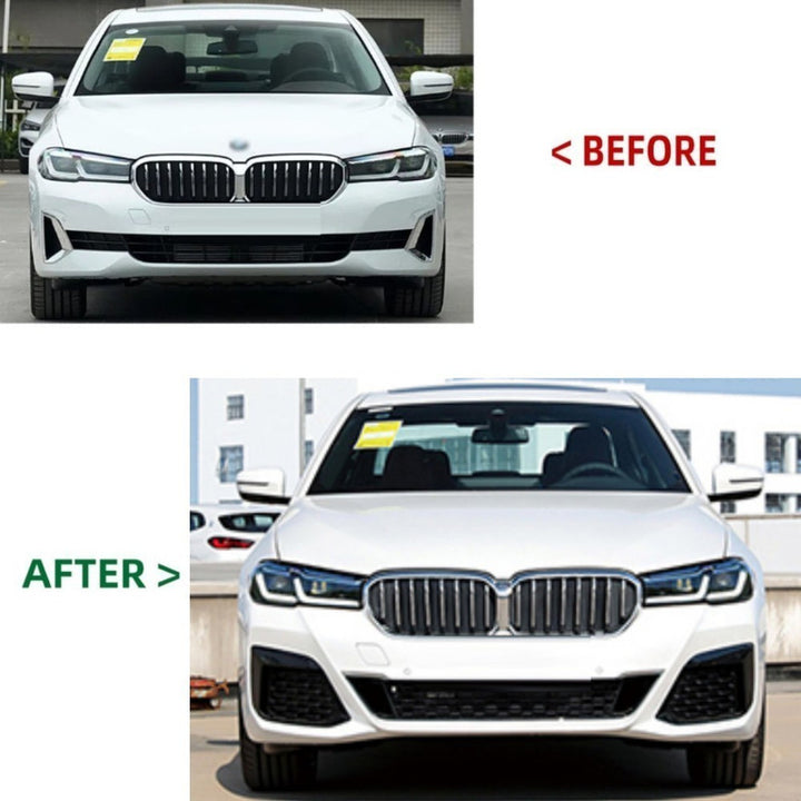 Car Craft Compatible With Bmw 5 Series Lci G30 G38 F90 2021-2023 Upgrade Facelift Convert To Mt M Tech M Sport Front Rear Bumper Bodykit Assembly Side Skirt Splitter Diffuser Lip Set G30-017