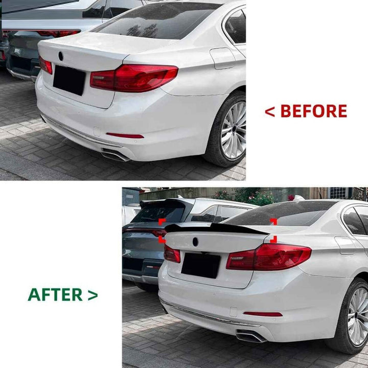Car Craft Compatible With Bmw 5 Series G30 2018-2024 Trunk Wing Lip Boot Rear Spoiler Psm Style Zst-1220 Cf Carbon Fiber Look